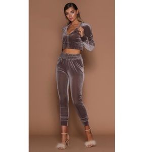 MESHKI | Velvet Tracksuit | Size S